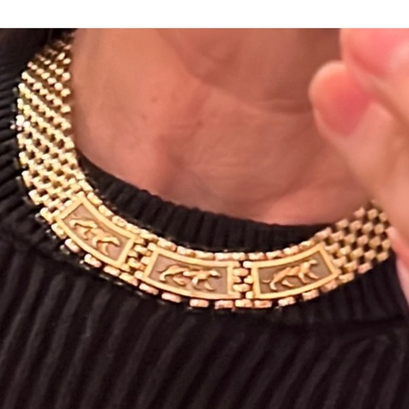 Panther 14k gold necklace 3 panthers - Picture 9 of 13